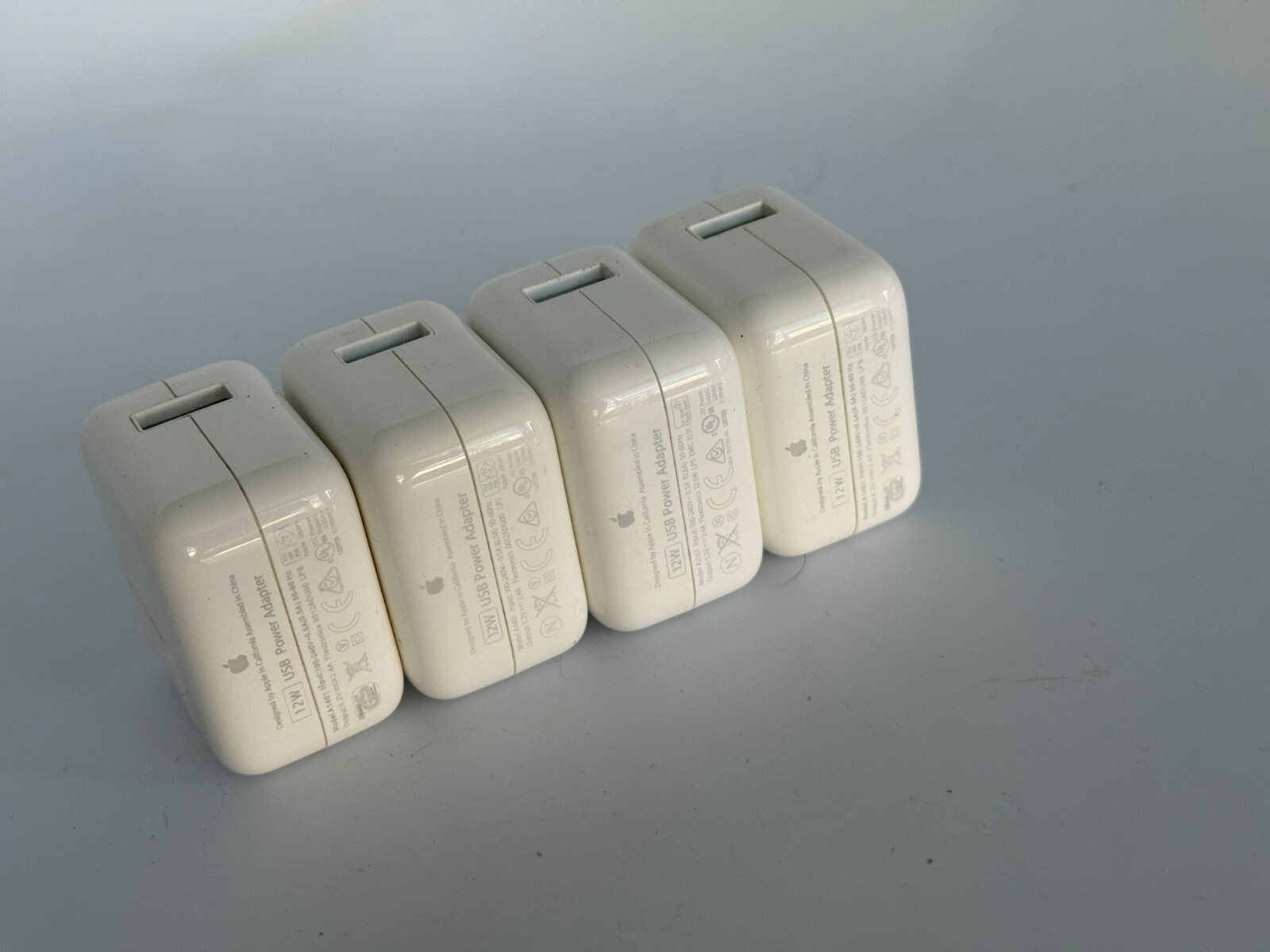 Lot of 4 Apple 12W USB Wall Adapter Charger - White (MC359LL/A) A1401 A2167