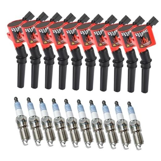 Ignition Coils Pack DG508 & Iridium Spark Plug 10 Coils & 10 Spark Plugs