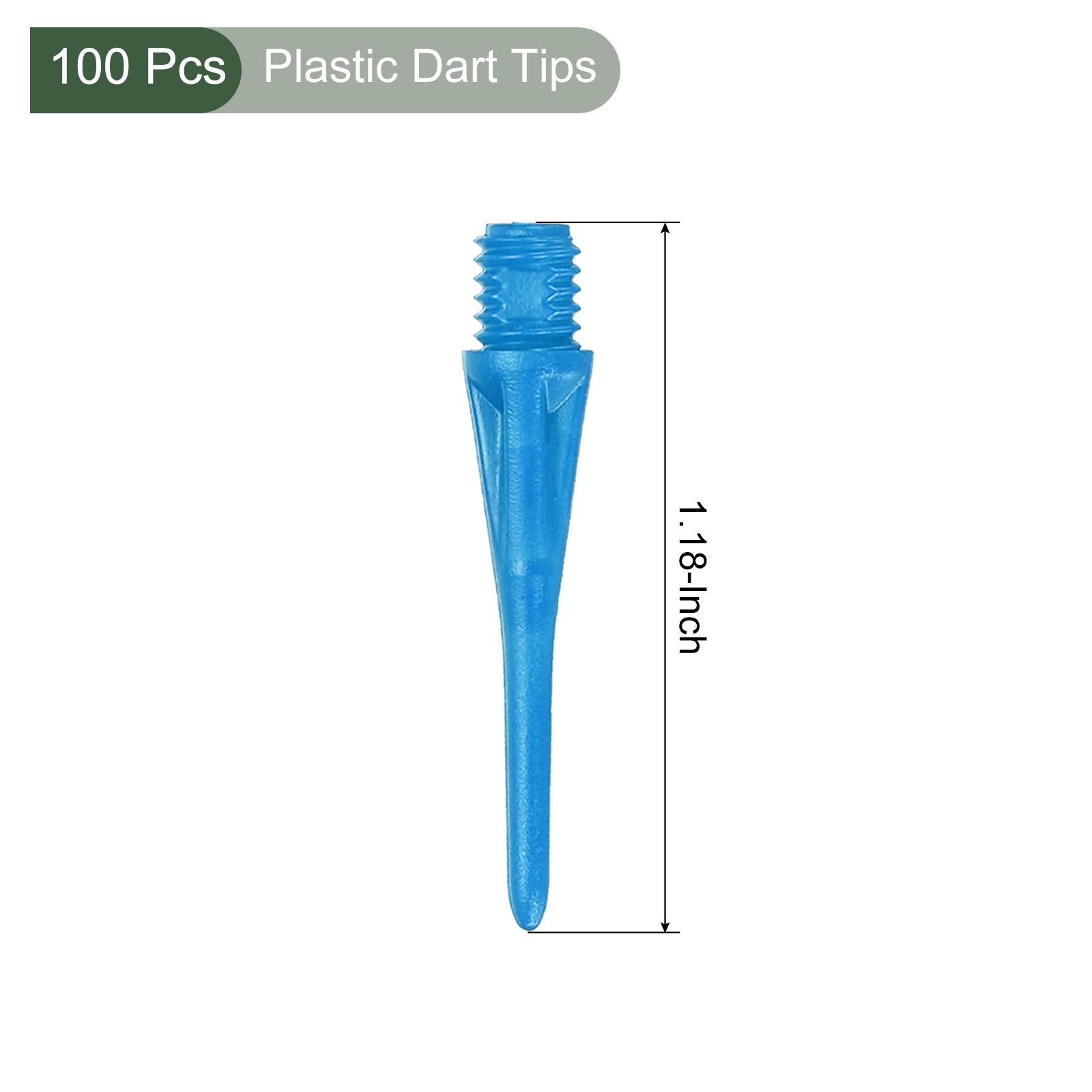 100Pcs Plastic Dart Tips,Game 2BA Thread Soft Darts Tips Blue