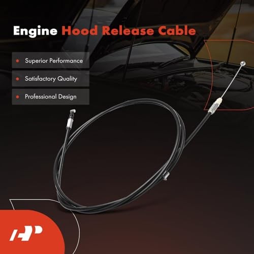 74.38 inch Front Hood Latch Release Cable without Handle | 1990-1995