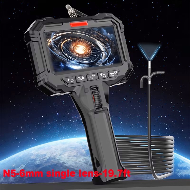 19.7 ft 2-Way Articulating 360° 8X Zoom Borescope Industrial Endoscope Camera