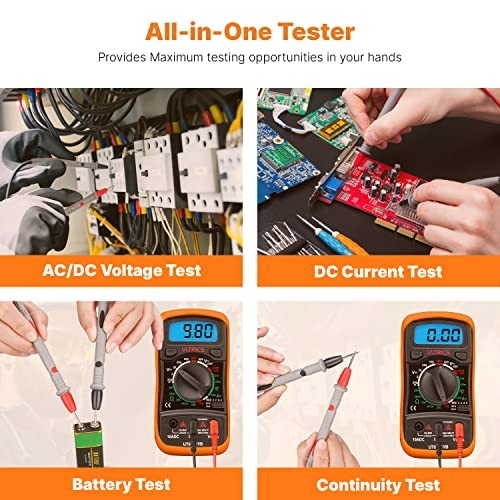 Digital Multimeter Tester by ULTRICS, 2000 Counts Volt Meter and Voltage