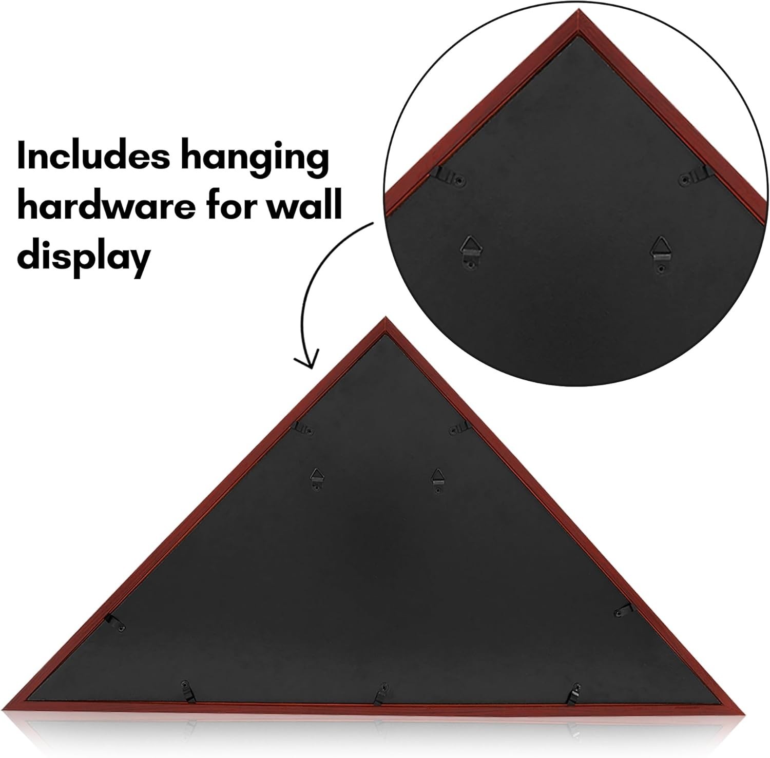 Triangular Mahogany Flag Case - Ideal for 5x9.5' Burial Flags, Gift for Veterans