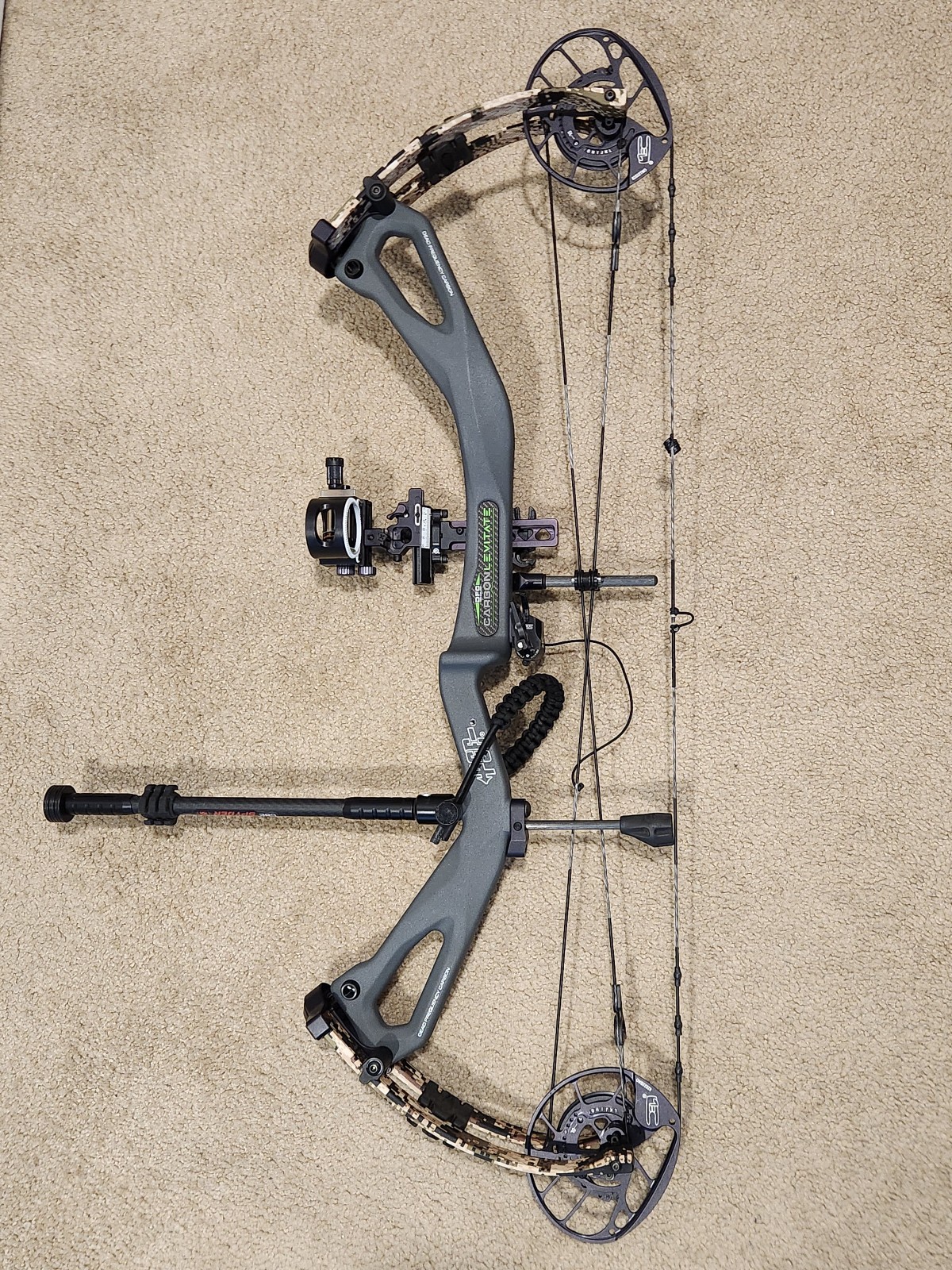 PSE Carbon Levitate 2.0, Right Hand, EC2 Cams, 70# Nock On Edition BARE BOW ONLY