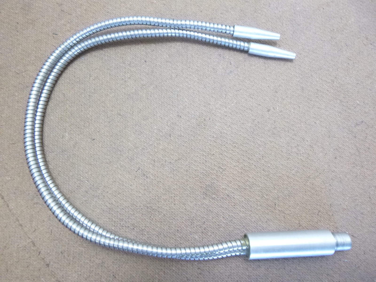 Dual Gooseneck Fiber Optic Light Guide - 1/2" in, 3/16" out, 21" End-to-End