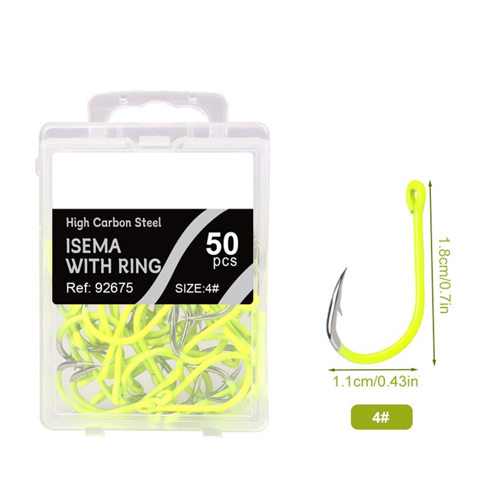 Fishing Hook Fluorescent Fishing Hooks Fluorescent Yellow Barbed Hooks