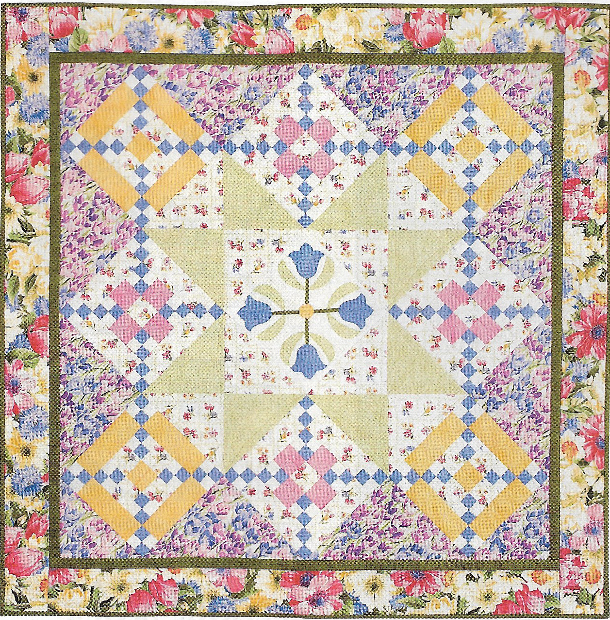 Spring Garden Delight Wall Quilt quilting pattern instructions