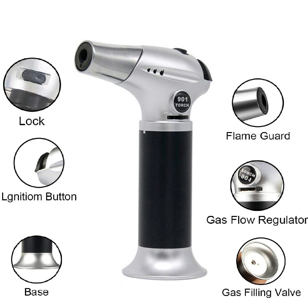 Butane Torch Lighter Jet Gun Welding Adjustable Flame Windproof Refillable Gas