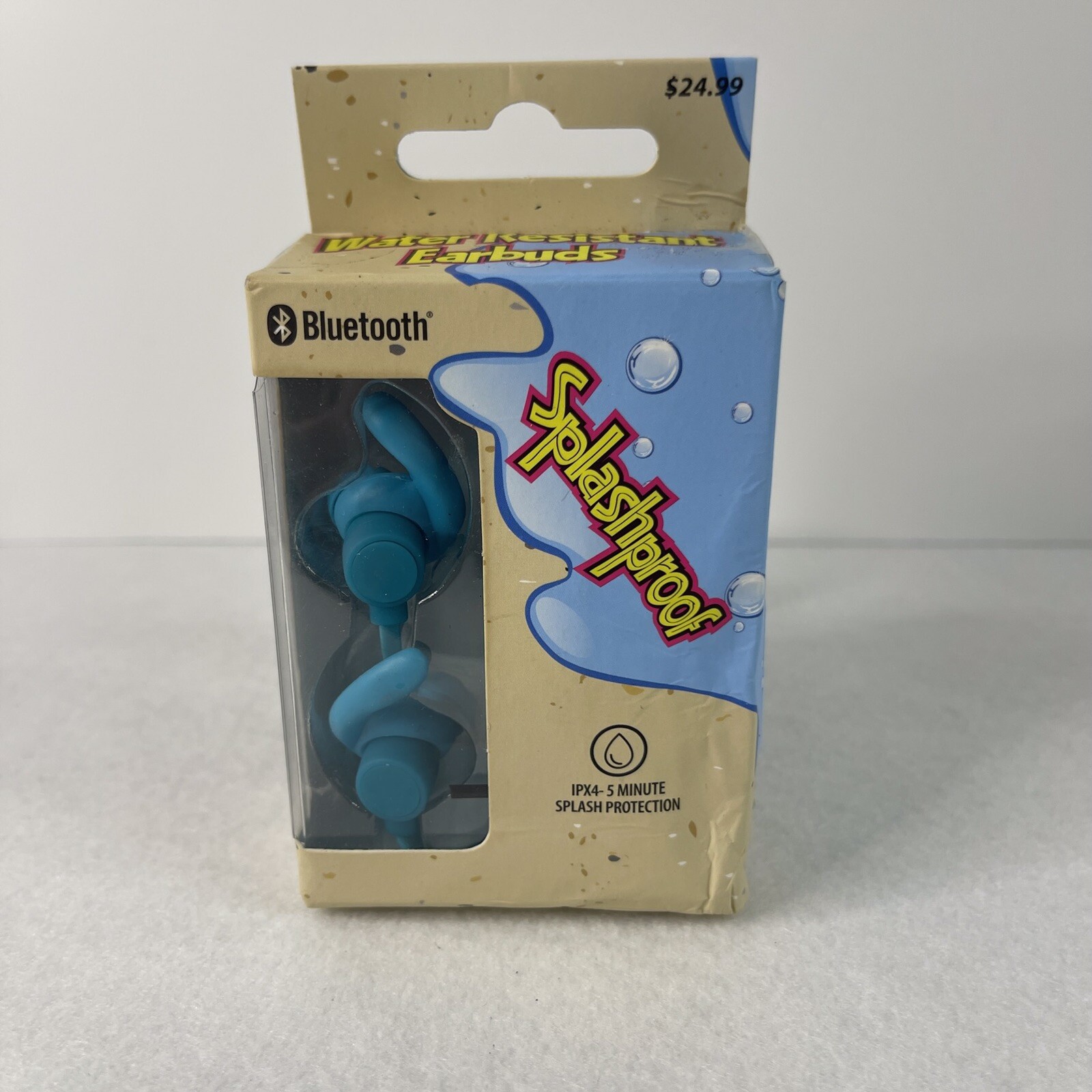 Solaray Water Resistant Earbuds Bluetooth Splashproof Call Answer Blue New