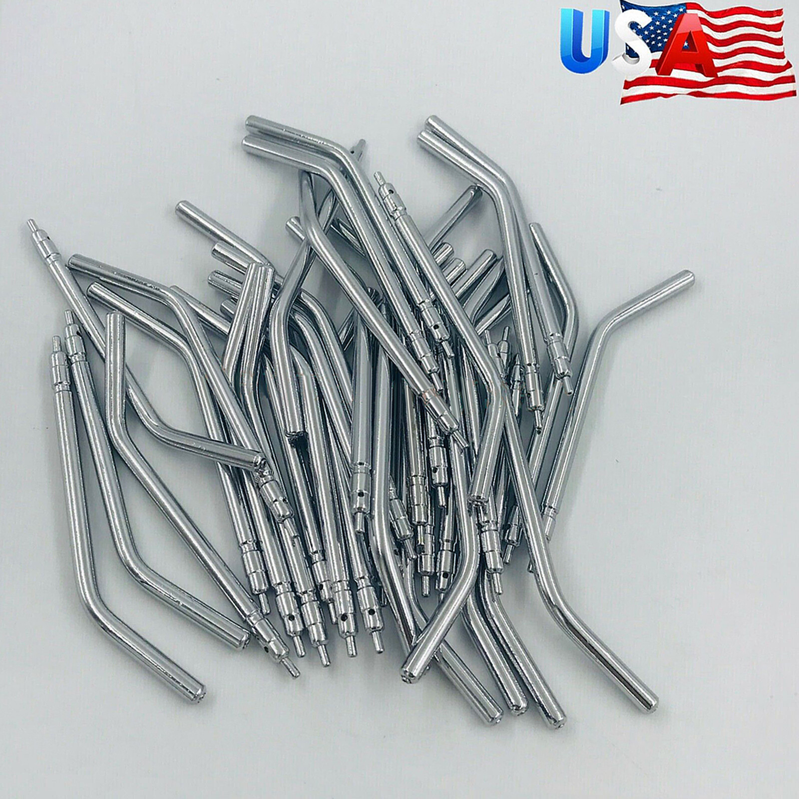 50/100* Dental Air Water Spray Triple Syringe Nozzles Tips Tubes Solid Alloy