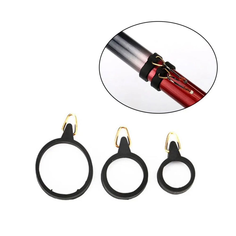 Rubber + Metal Fishing Hook Holder S/M/L 1PC 6mm/0.24inch Black+Golden Elastic