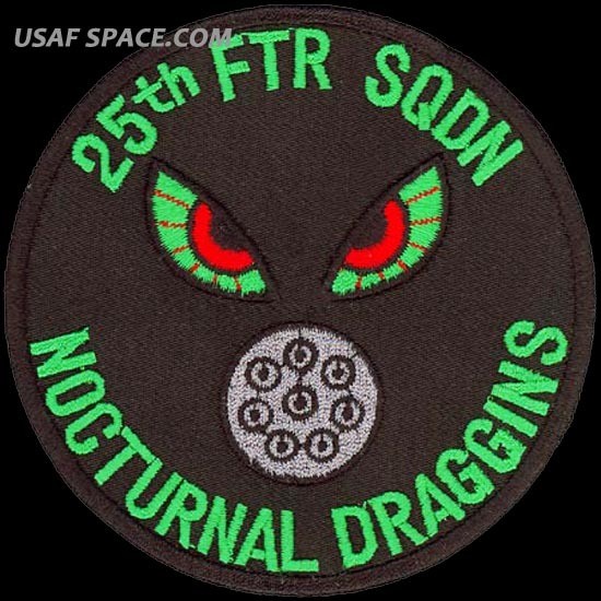 USAF 25th FIGHTER SQUADRON - 25 FS- NOCTURNAL DRAGGINS - ORIGINAL CLOTH BK PATCH