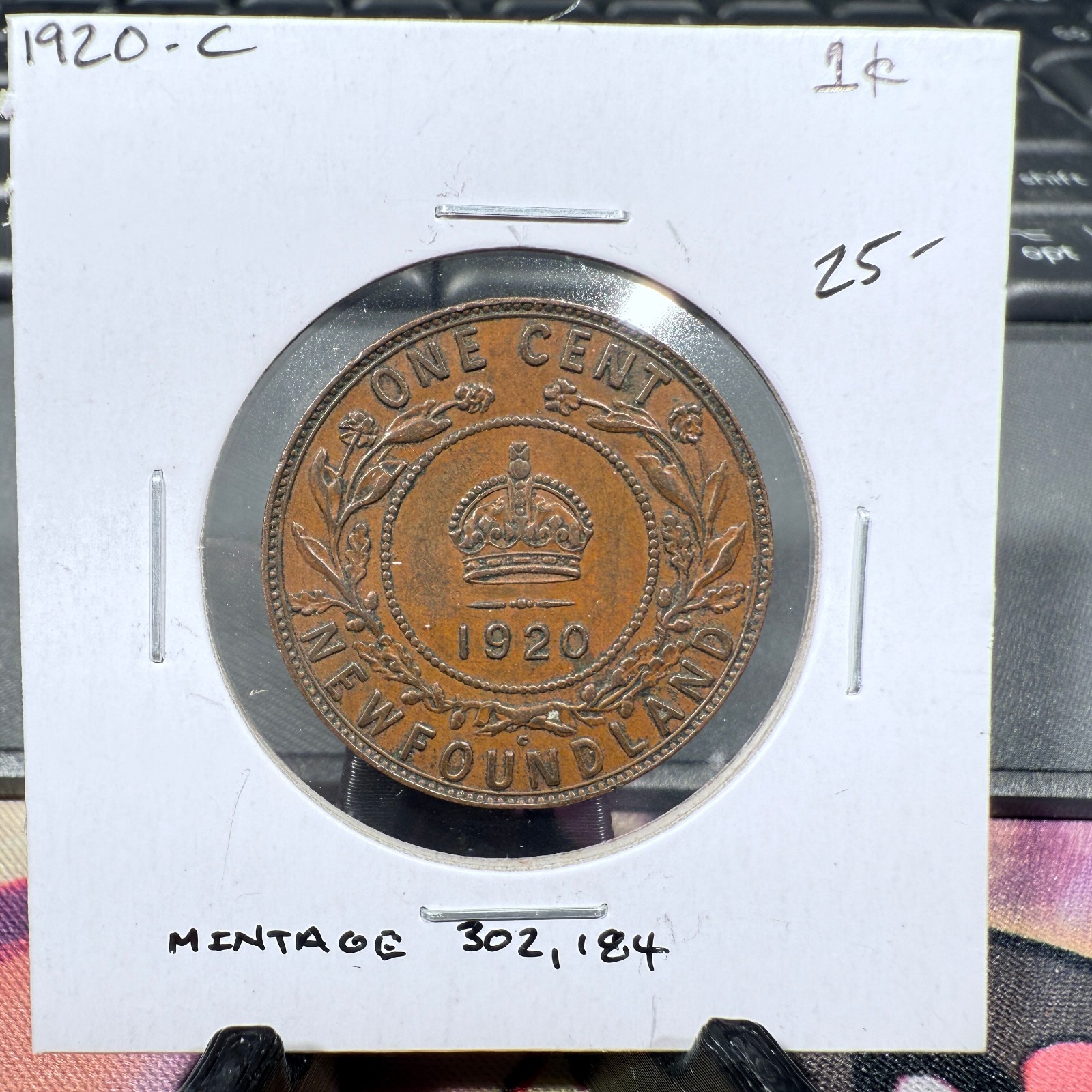 1920-C Newfoundland 1¢ Cent Penny Low Mintage 302,184 SP7315