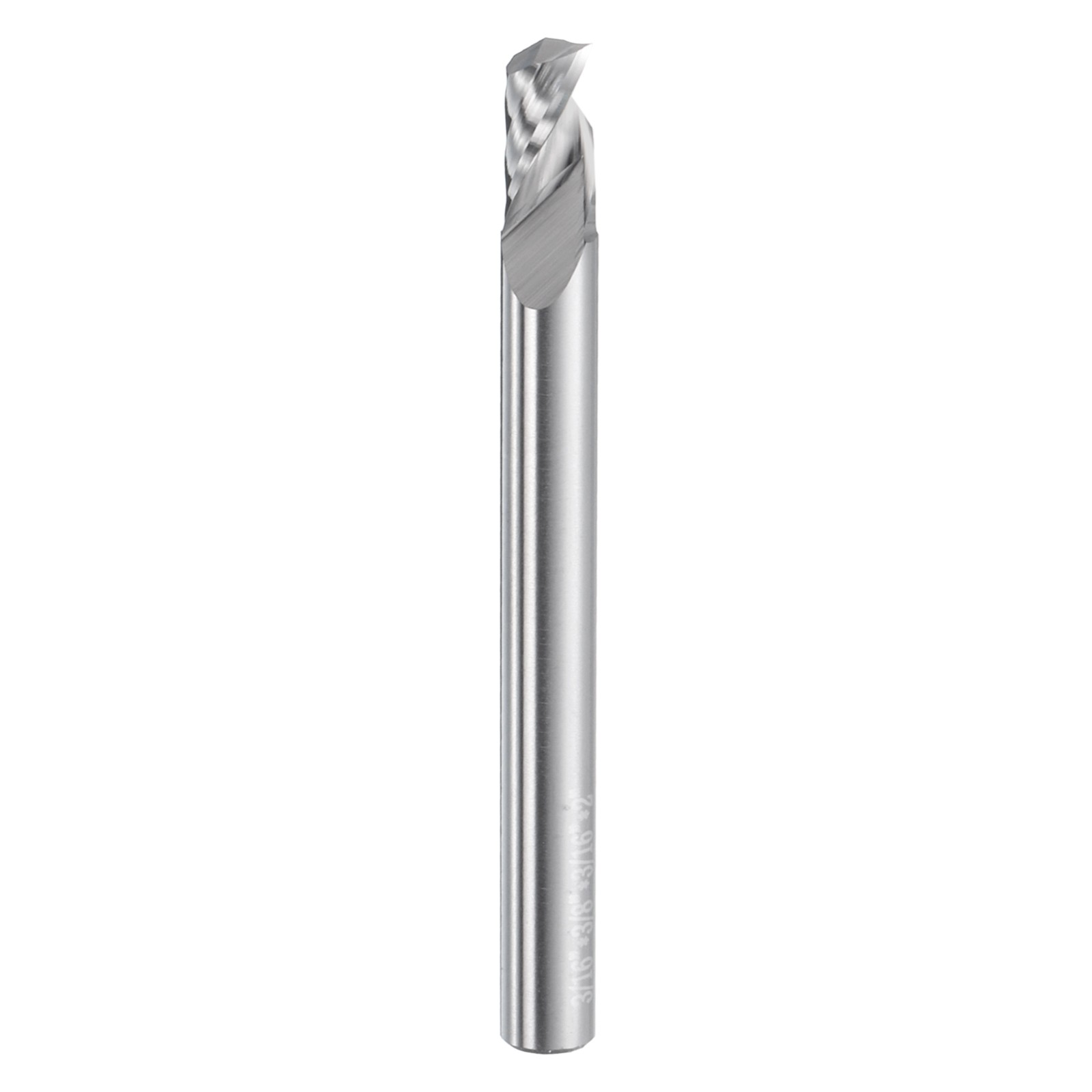 Spiral Router Bit 3/16"x3/8"x3/16"x2" 1 Flute Solid Carbide CNC End Mill