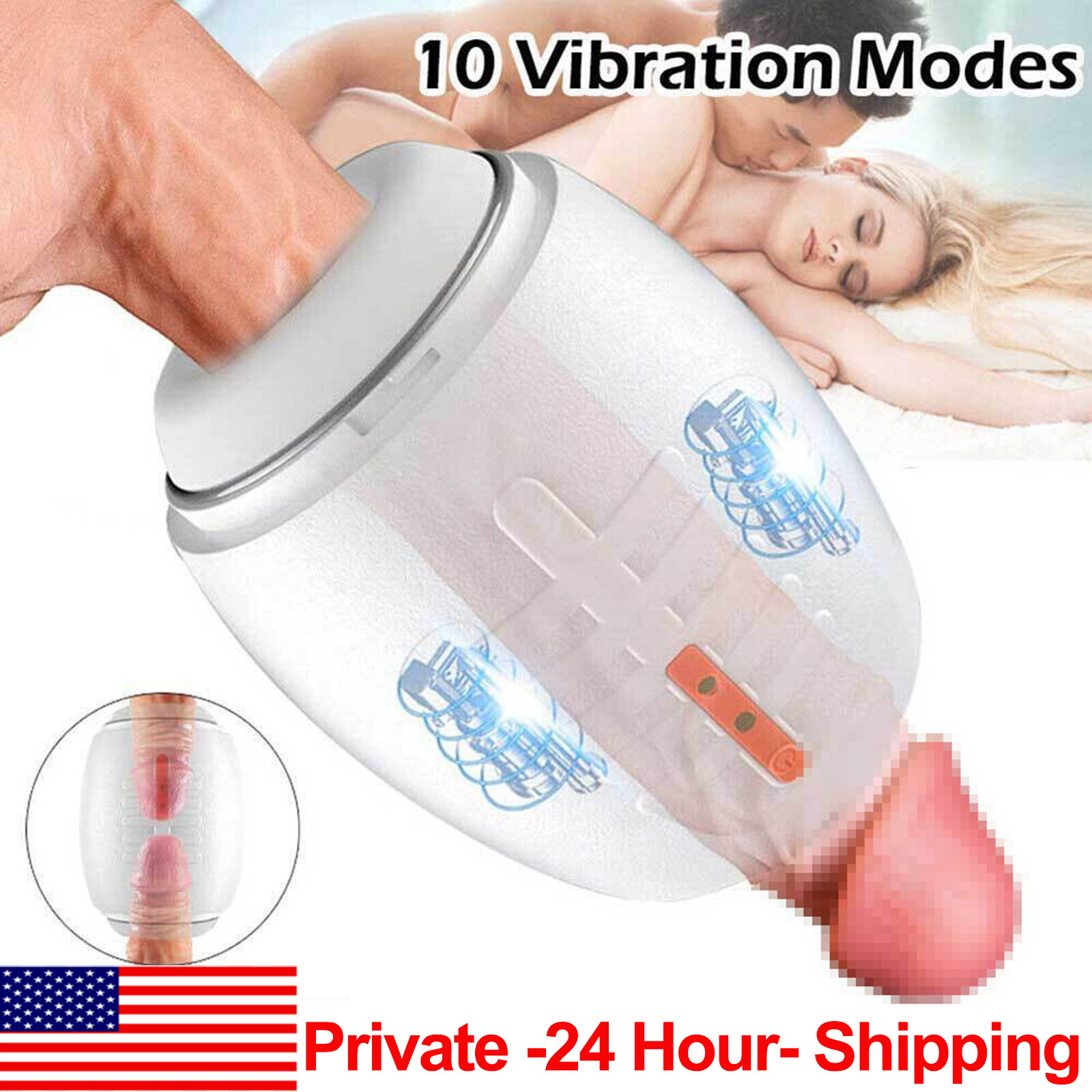 For Men Masturbaters Toy Automatic Hand Free Male Telescopic Heating Cup Stroker
