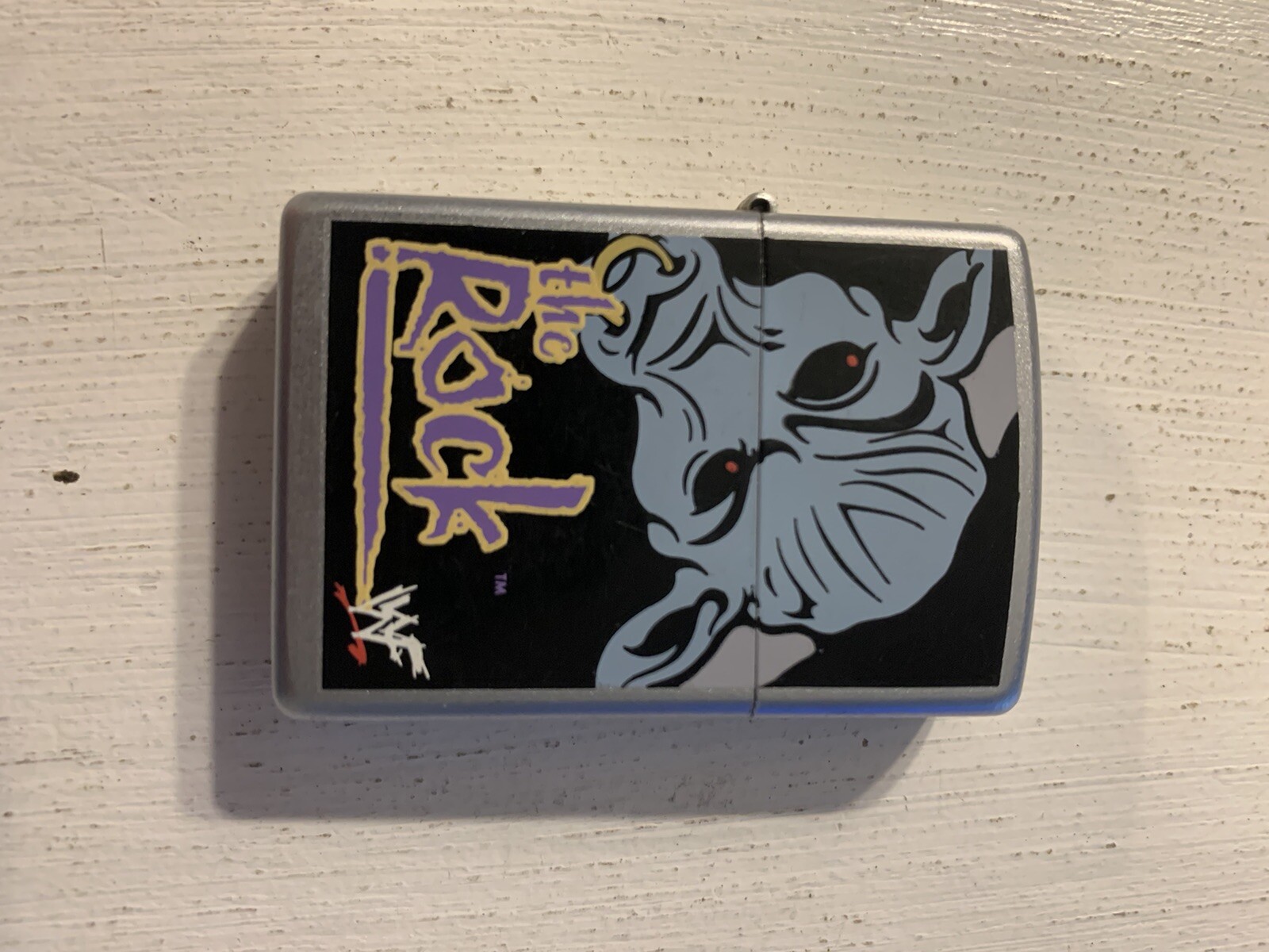 Vintage The Rock WWF Zippo Nice Used Condition