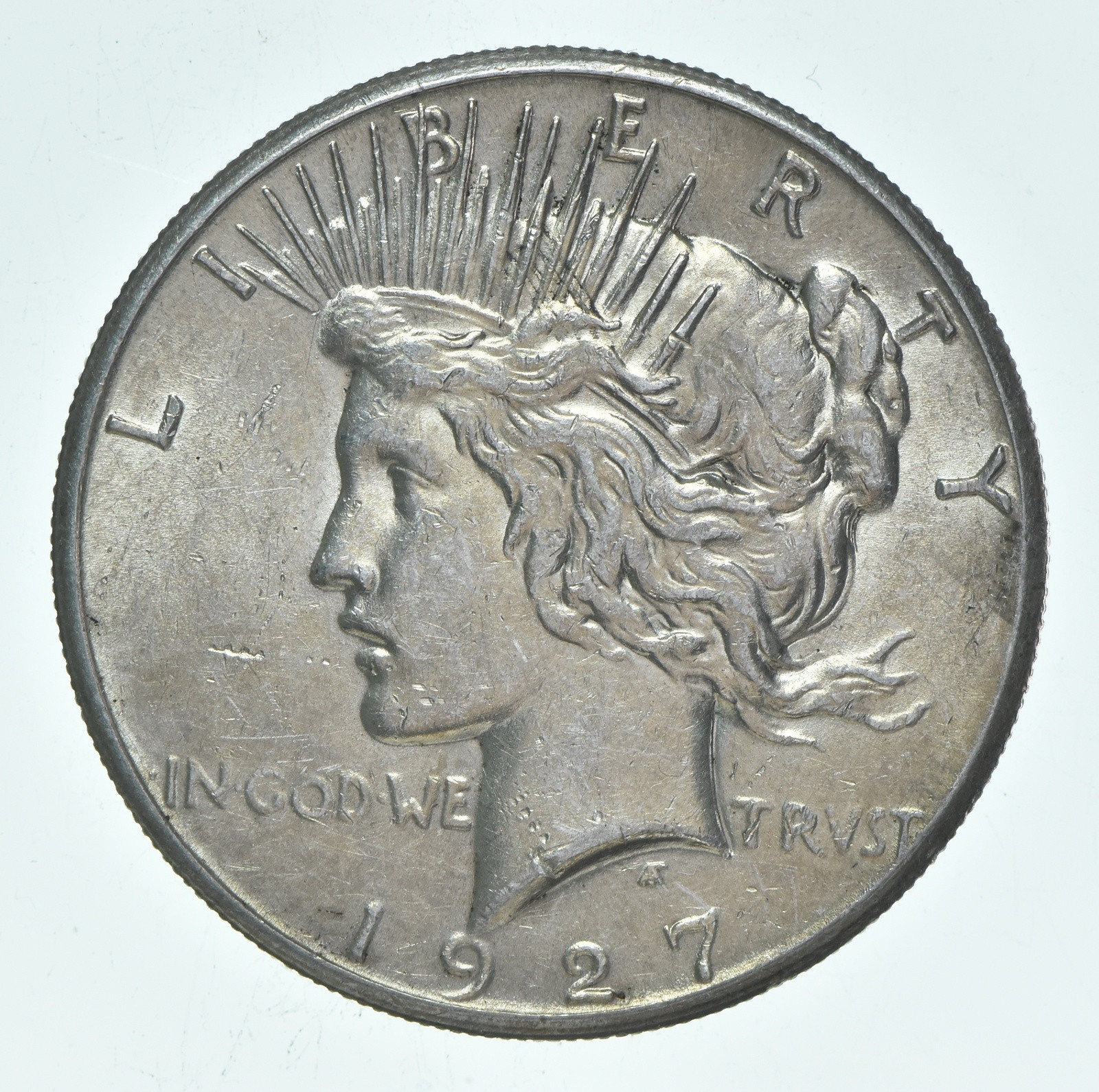 (1) AU 1927 (P) Peace Silver Dollar 90% - Almost Unc - Philadelphia Mint