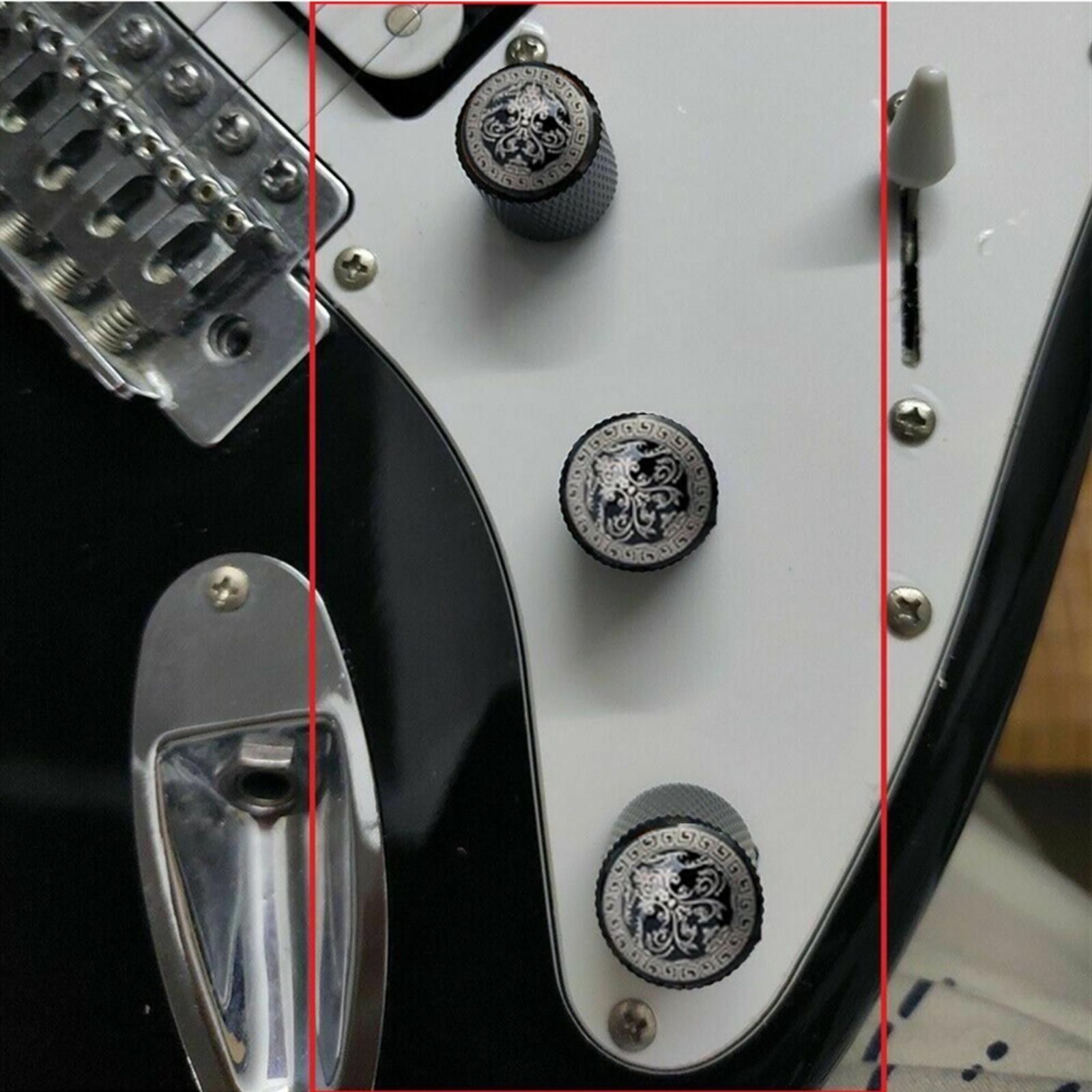 3Pack Knurled Volume Tone Control Knob Switch Replacement Cap Electric Guitar