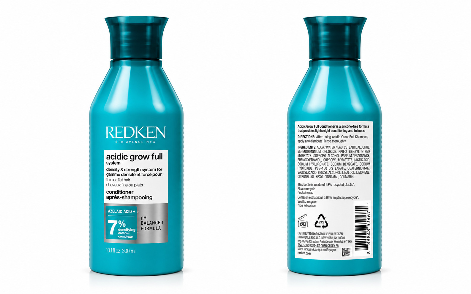 REDKEN Acidic Grow Full System Conditioner FOR THIN OR FLAT  HAIR 10.1oz/300ml