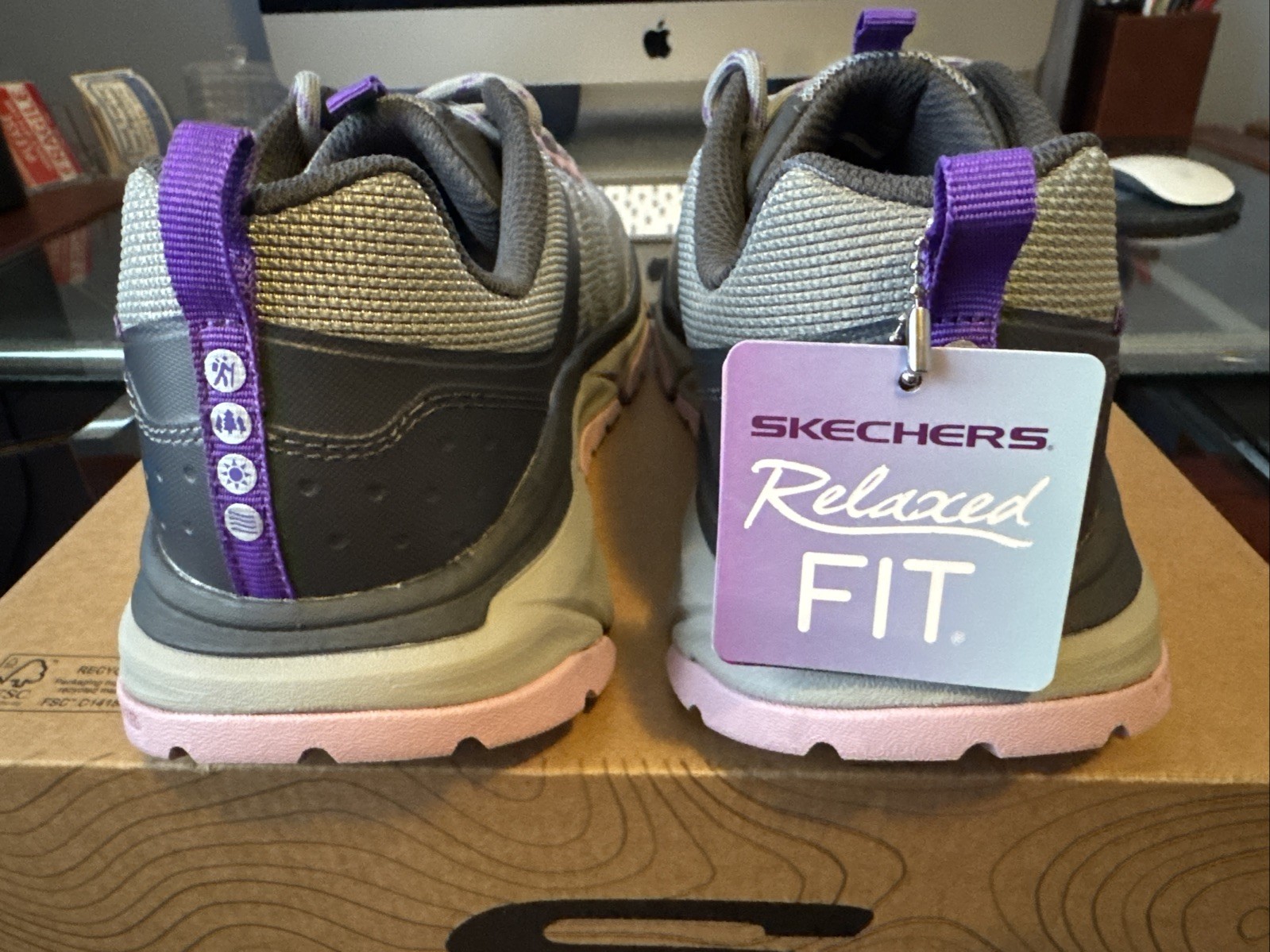 Skechers Women's D'Lux Journey Marigold Charcoal/Purple Shoes (180167/CCPR)
