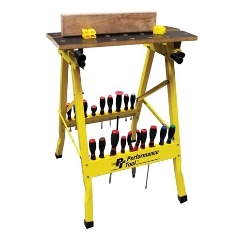 Performance Tool Folding Workbench Vise 200 lb Capacity with Bench Dogs
