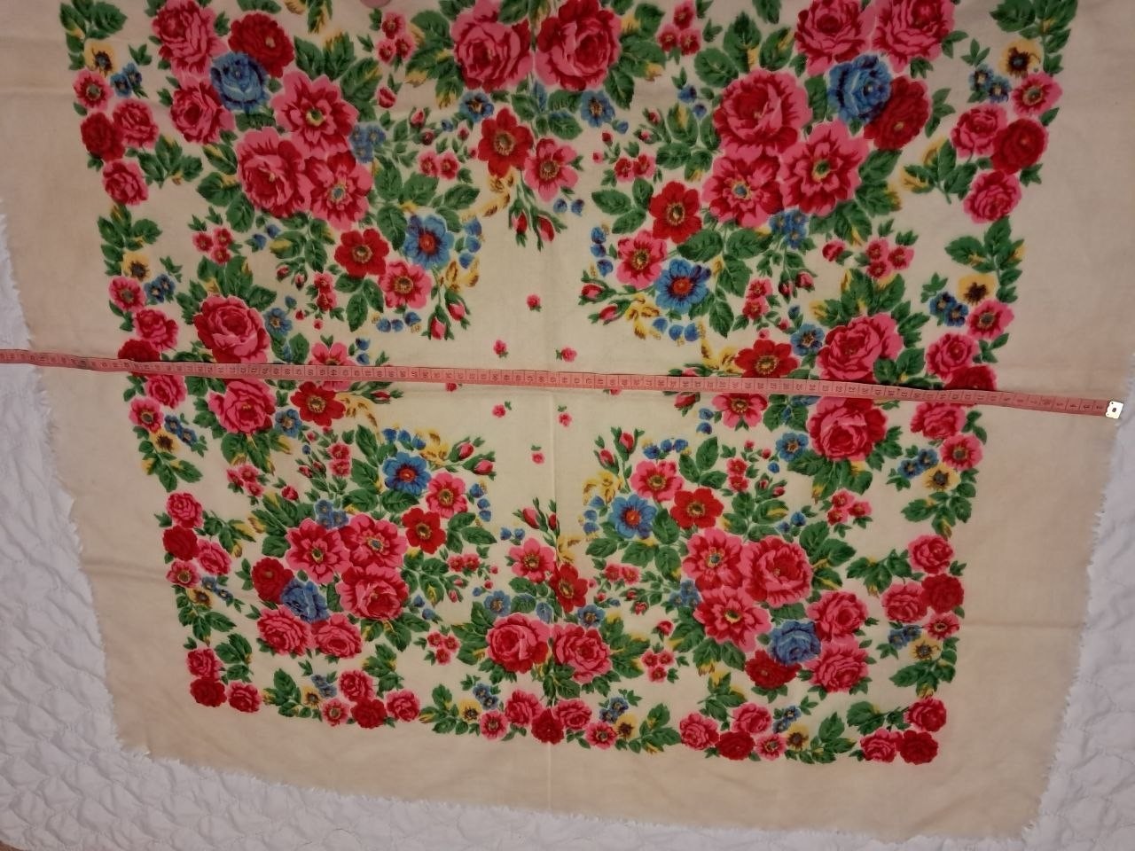 Shawl Vintage Soviet Ukraine Scarf Accessorie Ukrainian Ethno Retro USSR 3 Piece