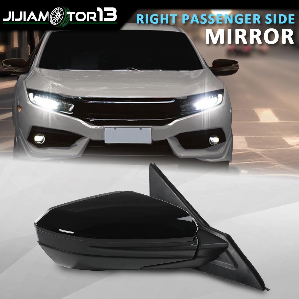 Fit For 16-21 Honda Civic LX DX Passenger Side Power Manual Folding Power Mirror