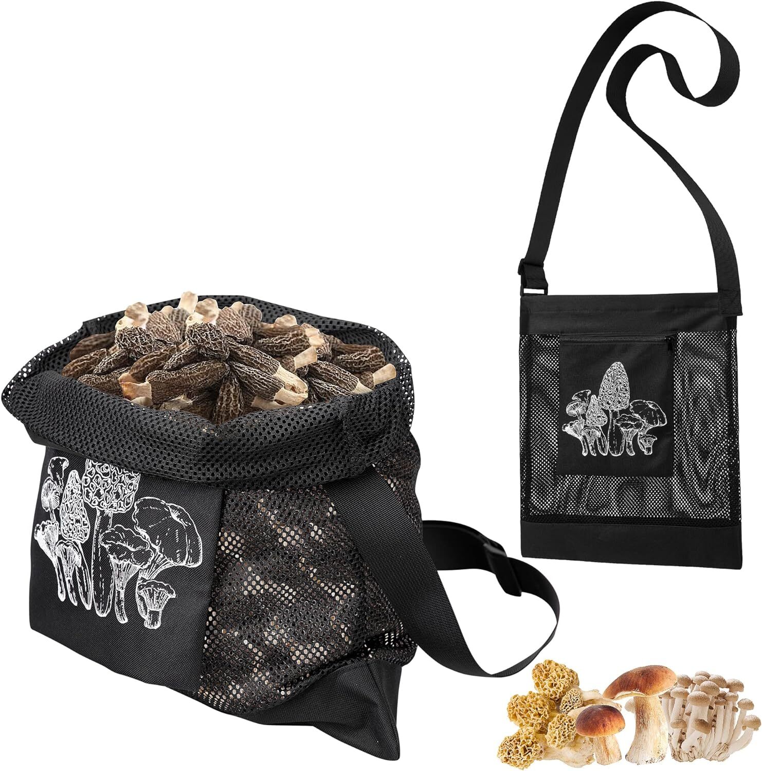 2Pcs Mushroom Hunting Bag,Mesh Pouch Harvesting Bag, Outdoor Foraging Pouch for