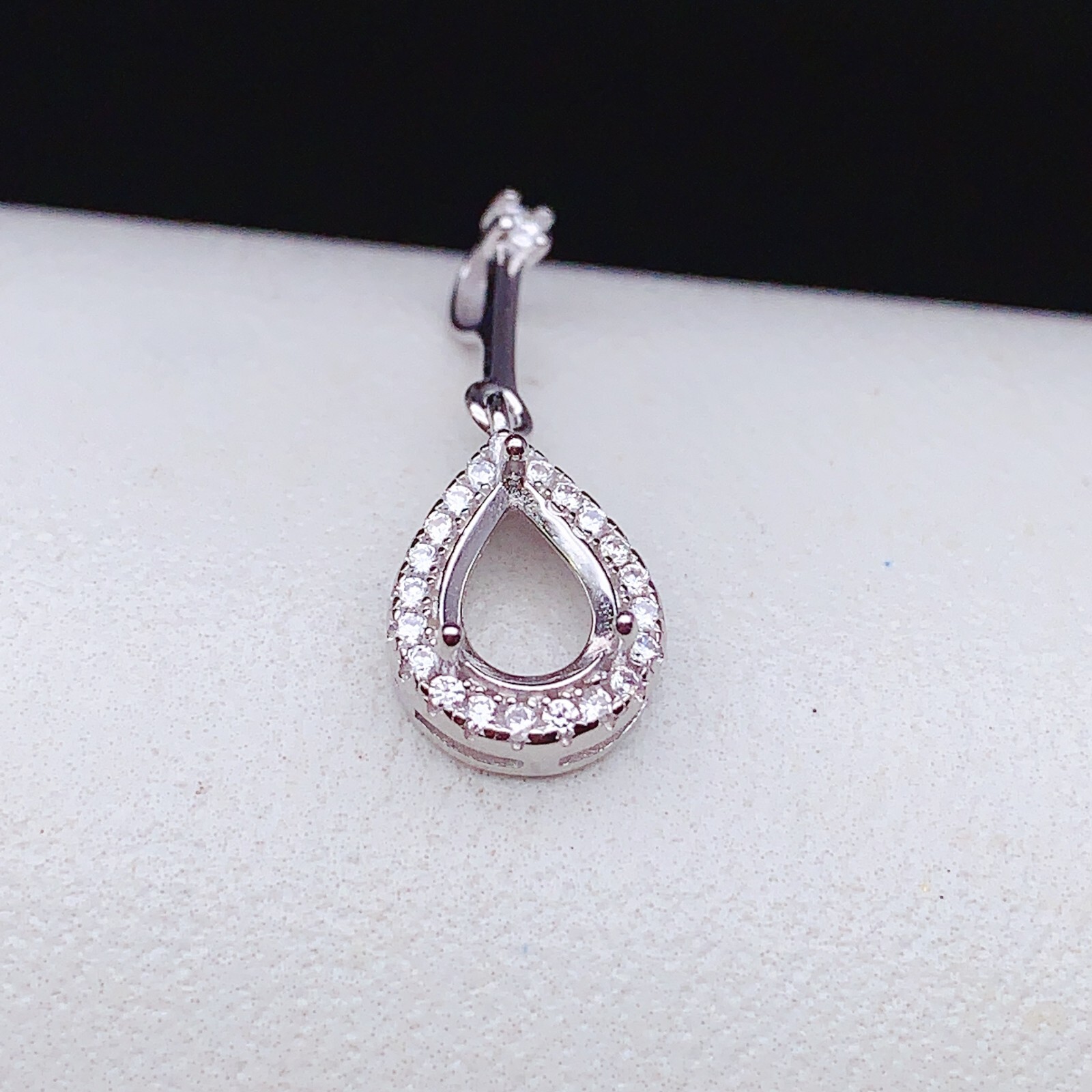 Silver 925 pendant empty setting, DIY blank setting YD73