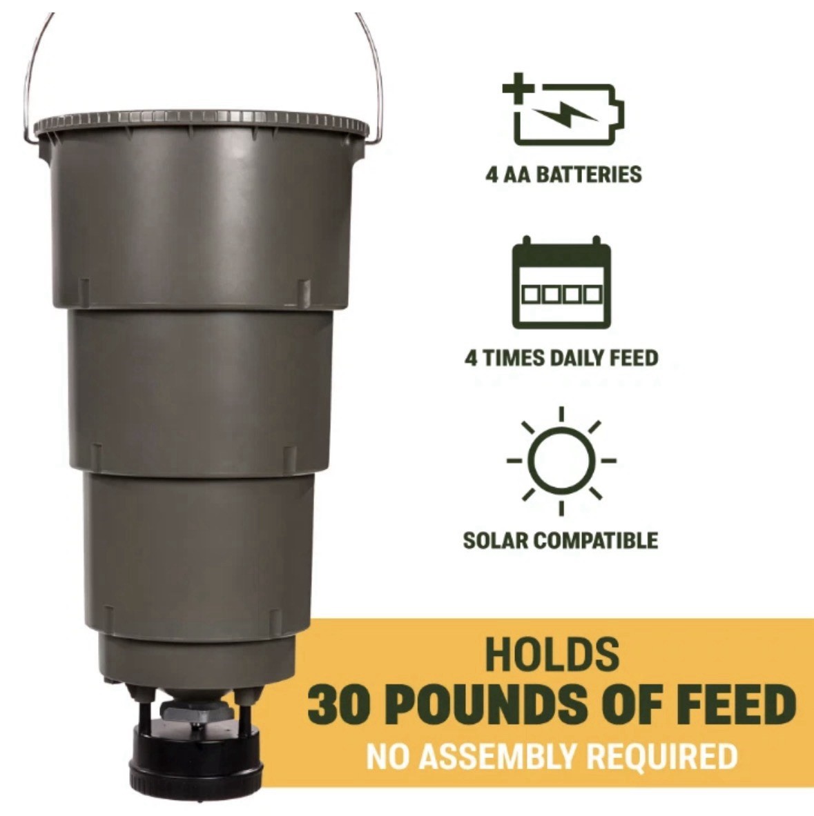 Moultrie 30lb All-in-One Hanging Feeder - 4 Feed Times - Bluetooth Programming