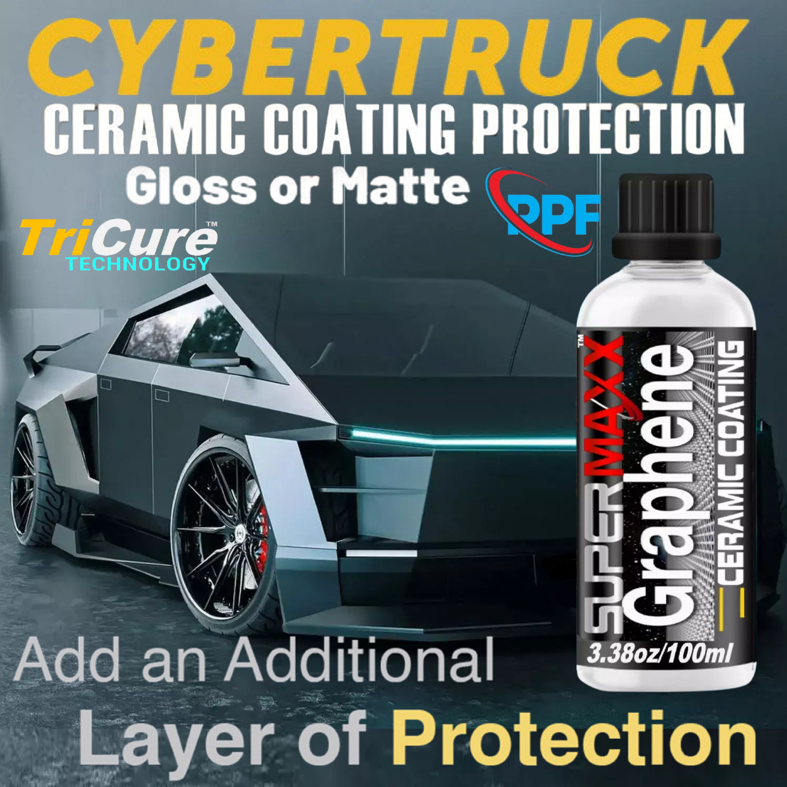 CERAMIC CAR COATING PPF VINYL WRAP CYBER TRUCK ADVANCED PROTECTION 100ML- KIT