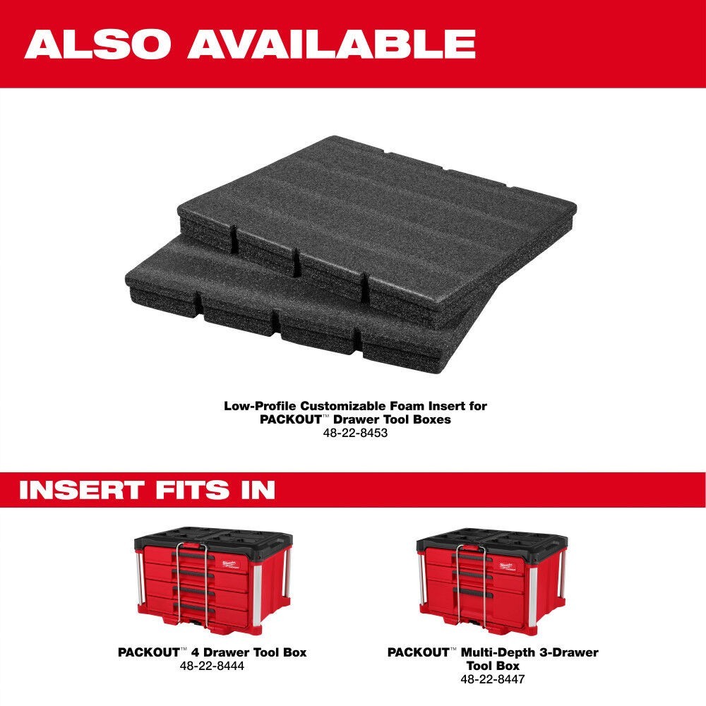 Milwaukee PACKOUT Multi-Depth 3-Drawer Tool Box - Red (48-22-8447)