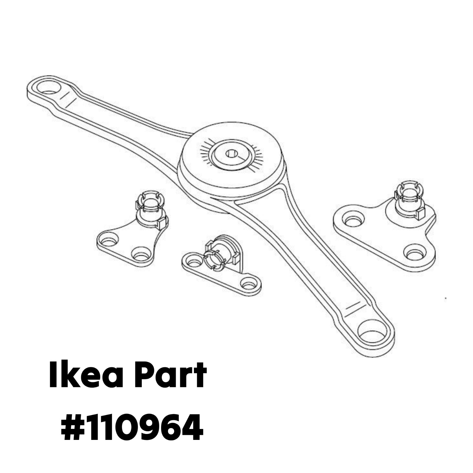 IKEA SUNDVIK AKURUM Horizontal Hinge Bracket Part #110964