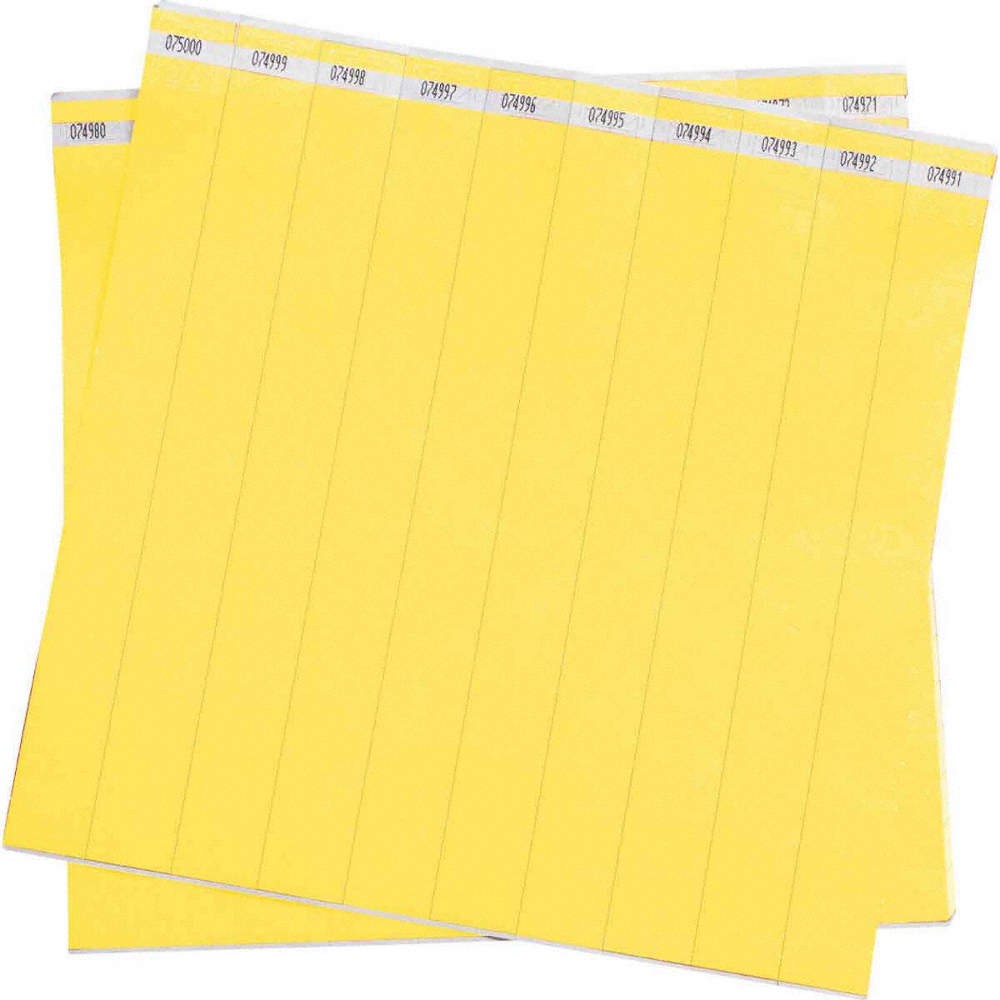 BRADY 95099 Wristband,Yellow,Numbered,PK500 3TLX9