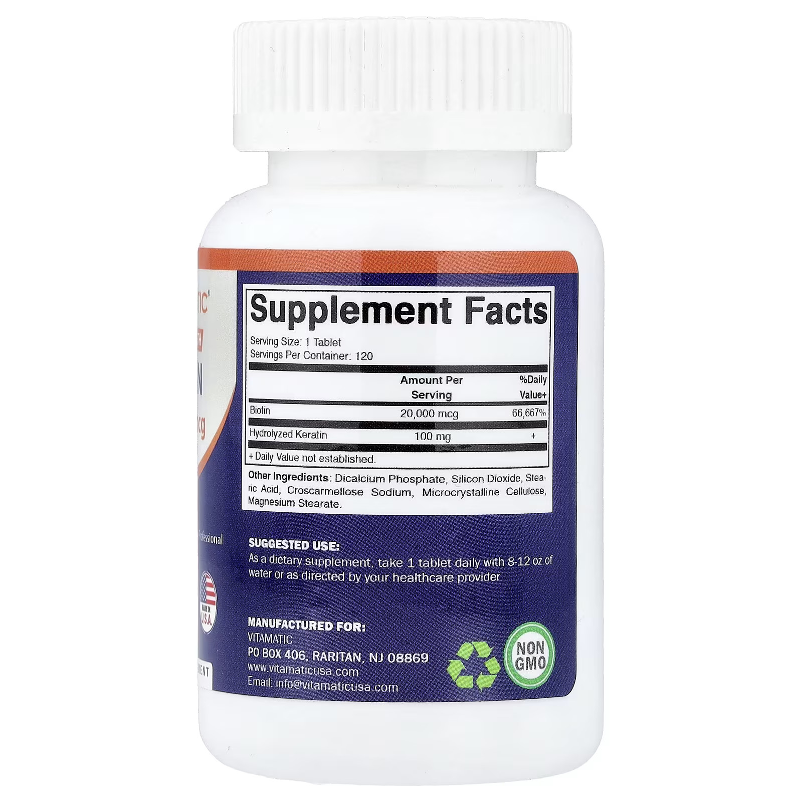 Vitamatic Biotin With Hydrolysed Keratin 120 Tabs