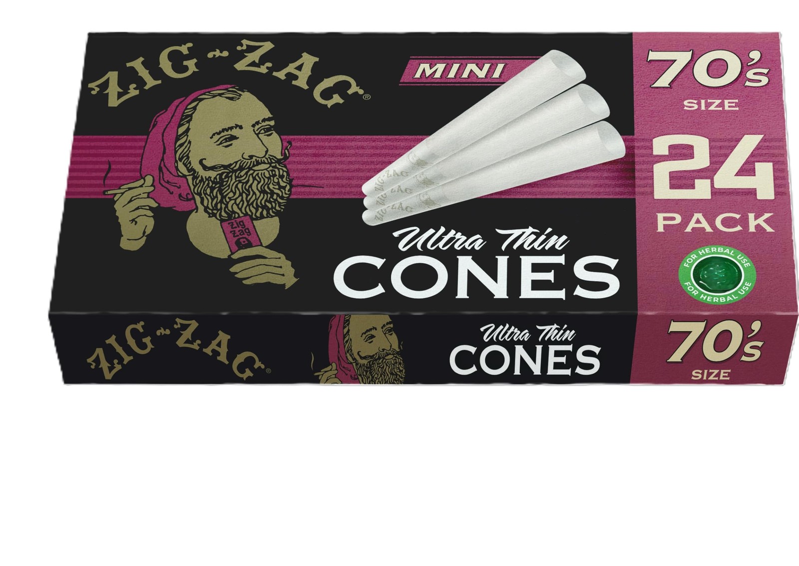 70mm Ultra Thin Pre Rolled Cones - 24 Pack Box | Premium Quality | Slow Burn ...