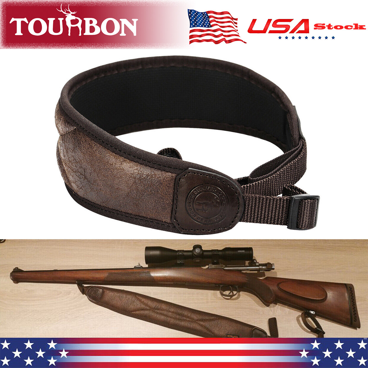Tourbon Shooting Rifle Sling Hunting Shotgun Shoulder Strap Soft Padded Gun USA✅