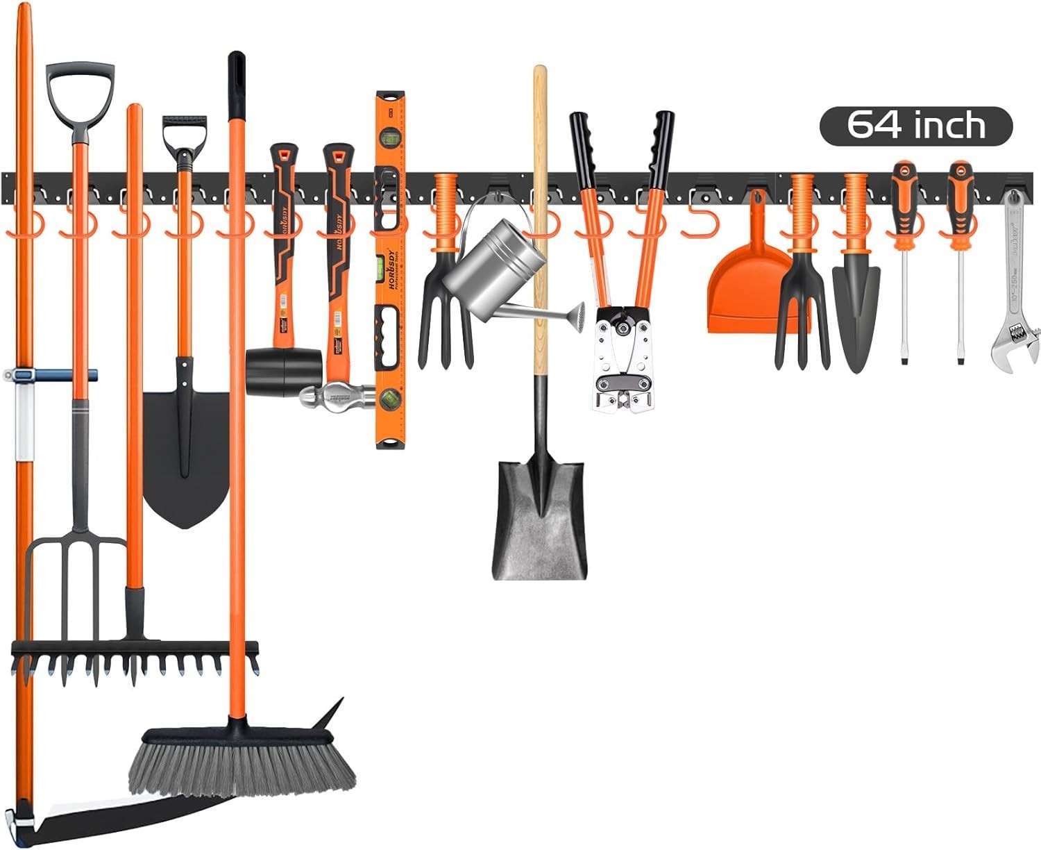 Durable Wall-Mounted Tool Organizer with 4 Adjustable Hooks - 15 lbs Capacity