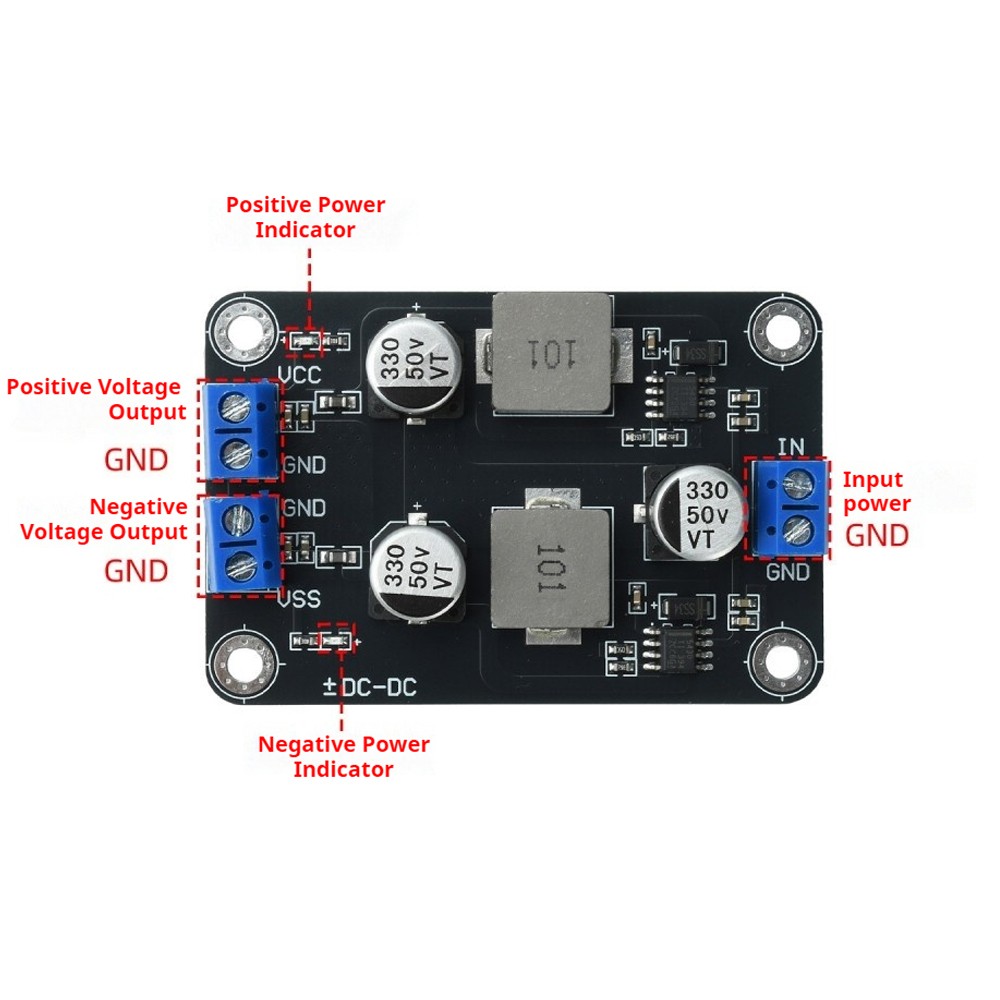 TPS5430 DC-DC Step Down Power Module 6-30V Input to ±5V Dual Output Low Ripple