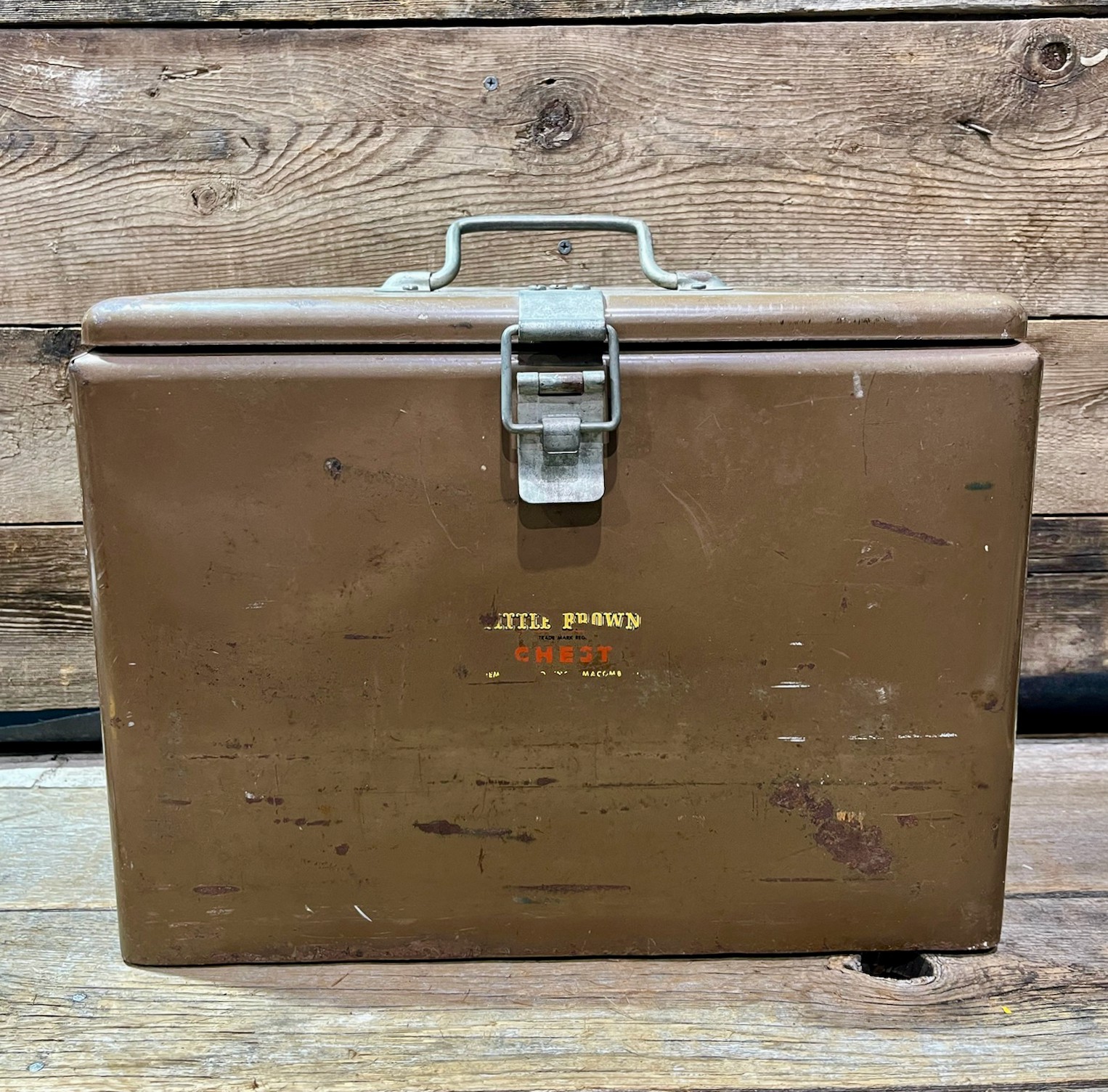 1950s Hemp & Co., Little Brown Chest, Insulated Metal Cooler