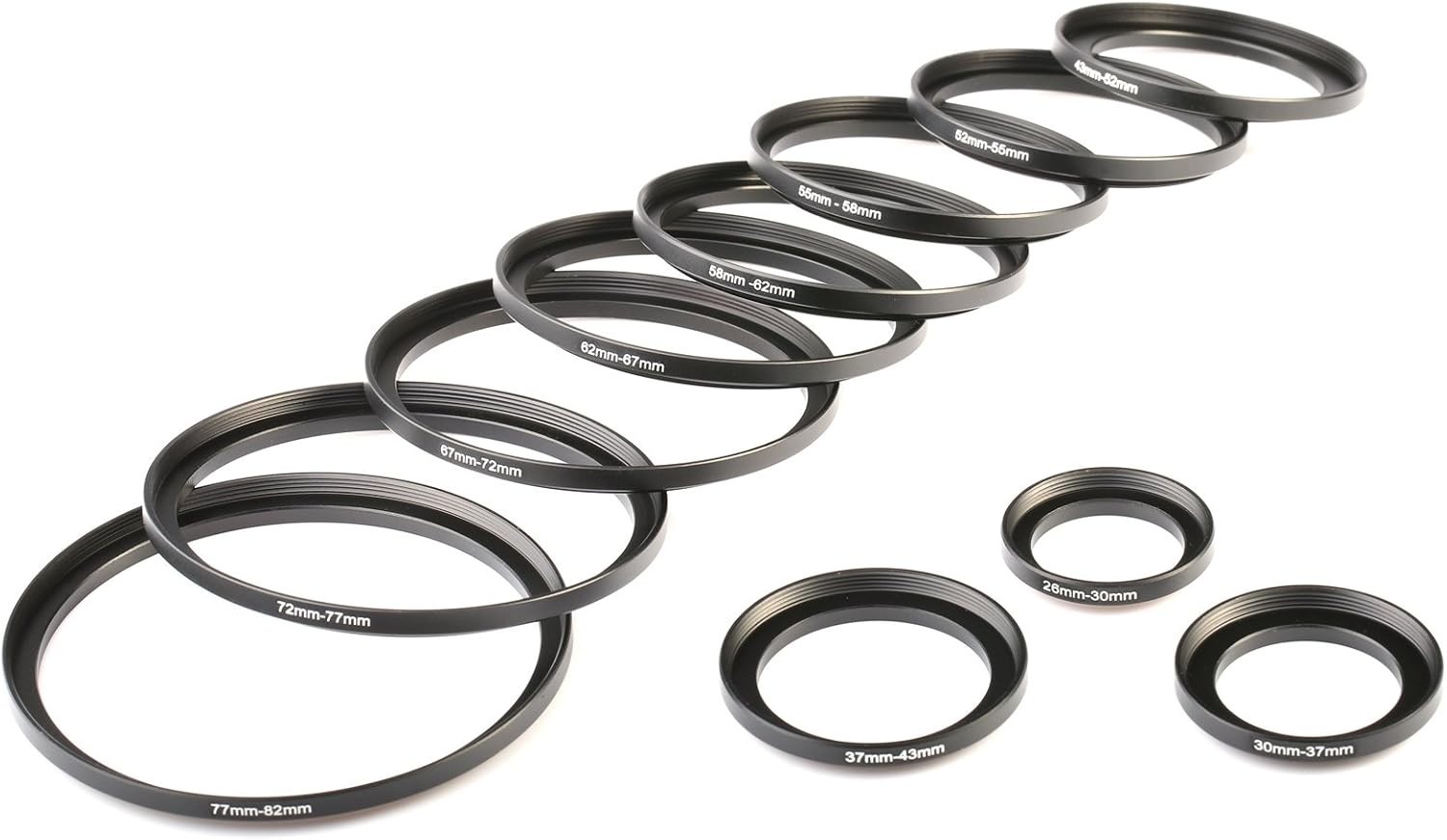 Versatile 11pcs Step-Up Filter Rings - Enhanced Compatibility for Photographers