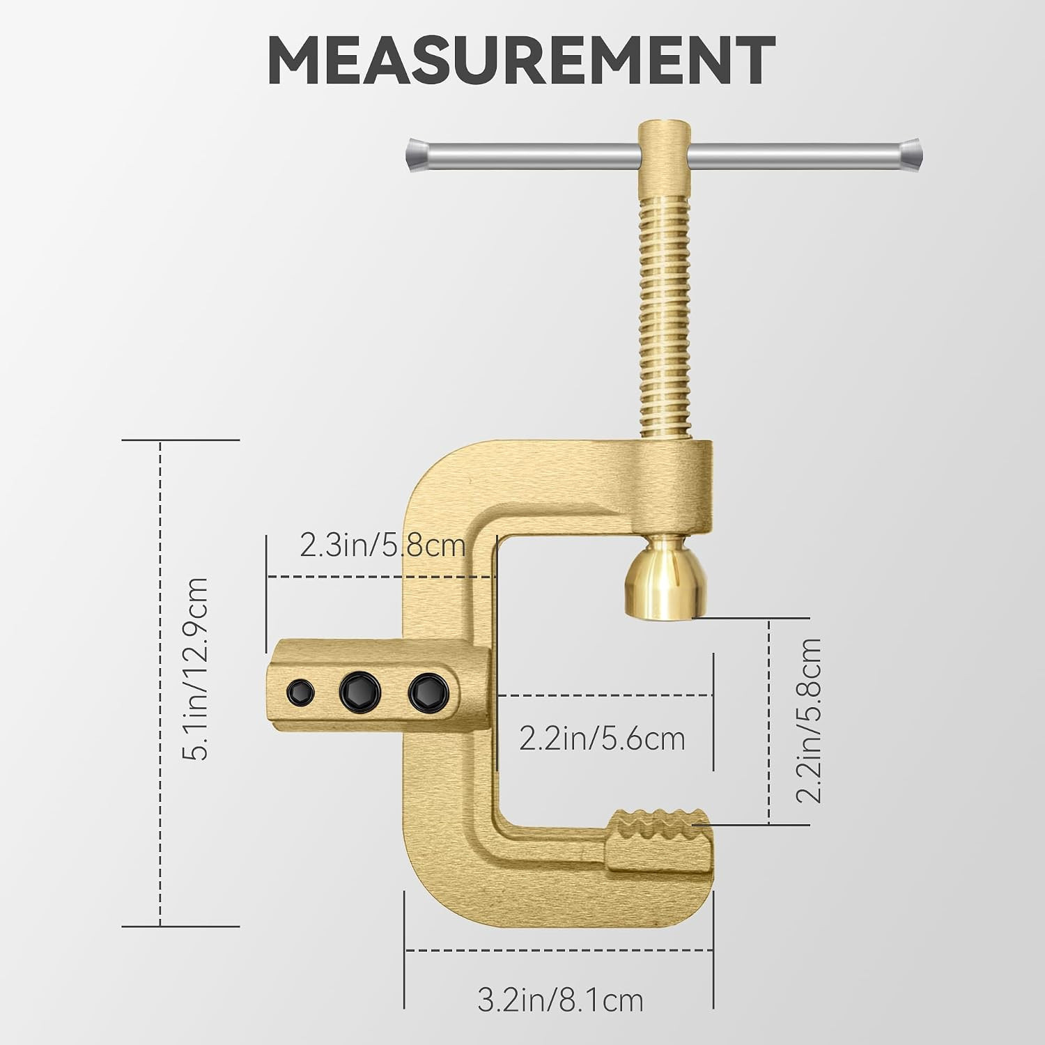 HITBOX Welding Ground Clamp, Solid Brass Heavy Duty Screw-Lock C-Style Earth Cla