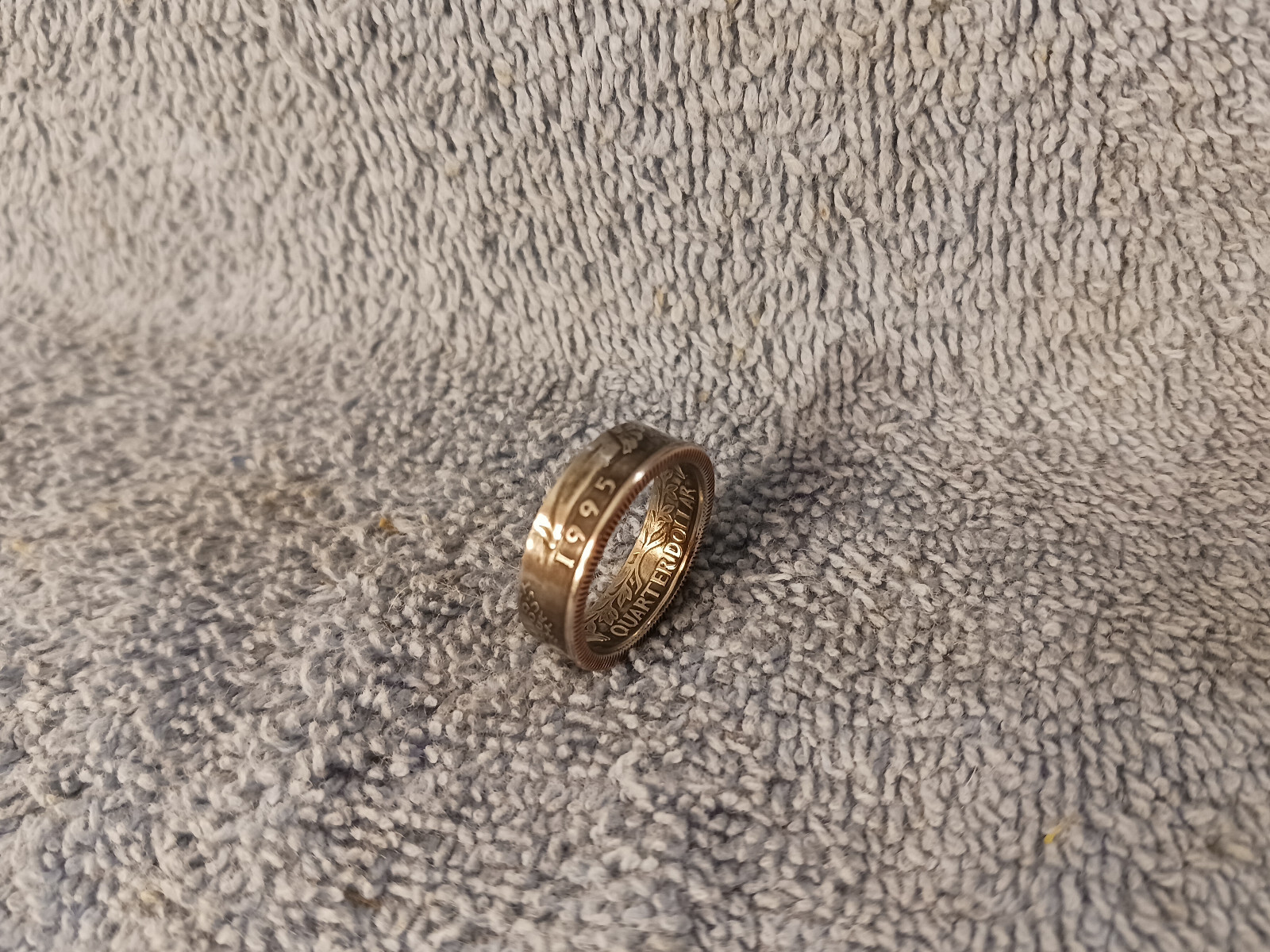 1995 Washington Quarters, Handmade Coin Ring, Size 7- 1/2
