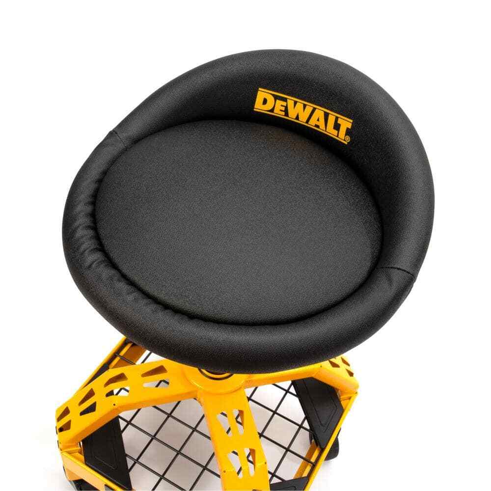 Dewalt Adjustable Shop Garage Stool Rolling Casters Steel Frame DXSTAH025 New