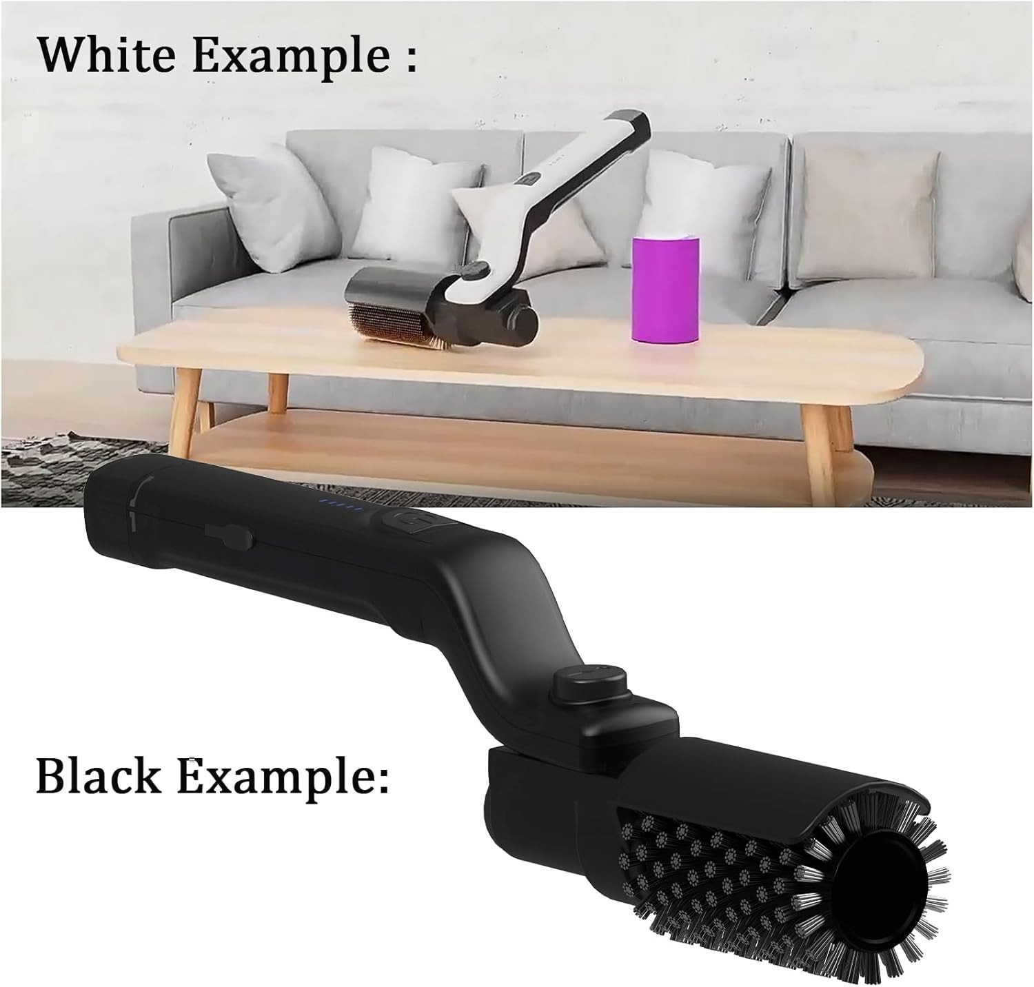 Rechargeable Black Electric BBQ Grill Brush with Two Replacement Brushes