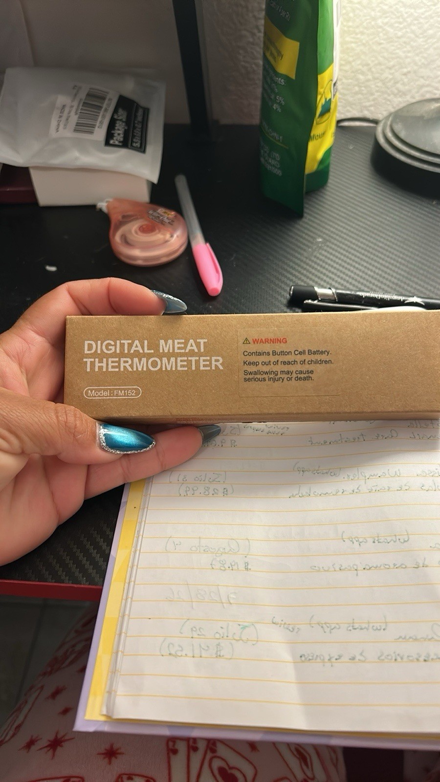 Digital Meat Thermometer FM152 for Meat, Brown Plastic, Compact Under 10 in