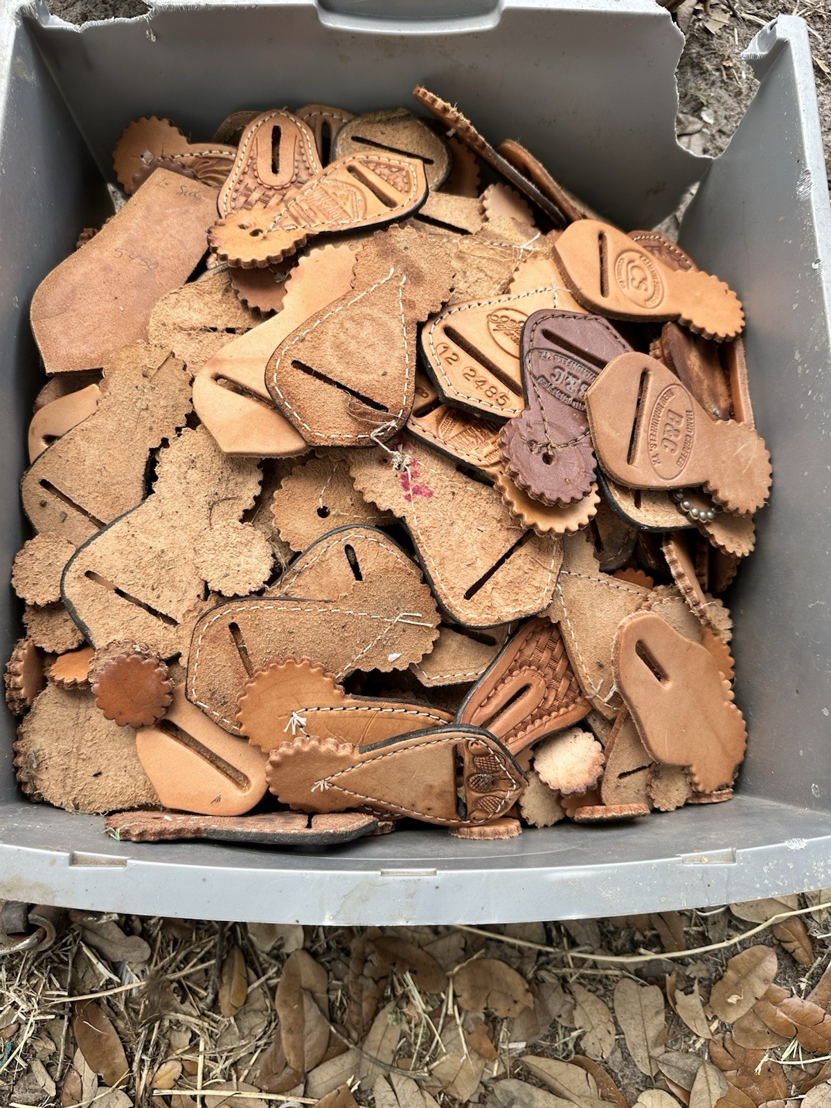 Huge Box With Hundreds Of Latigo Holders