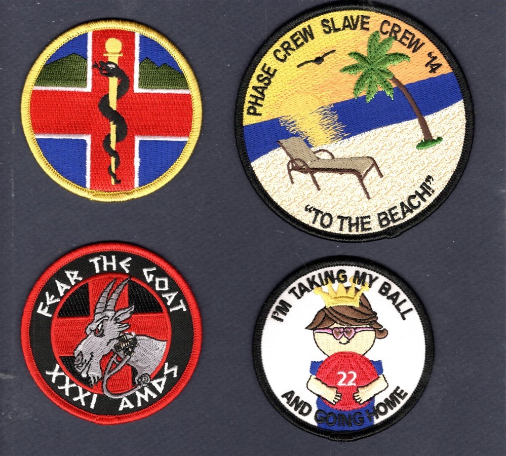 Dealer USAF US NAVY ANG USMC ARMY Squadron Novelty Swag Patch Set Lot of 4