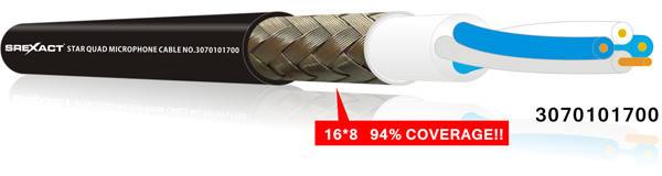 9M (29.5ft) Red Star Quad Balanced microphone cable - bulk - no termination