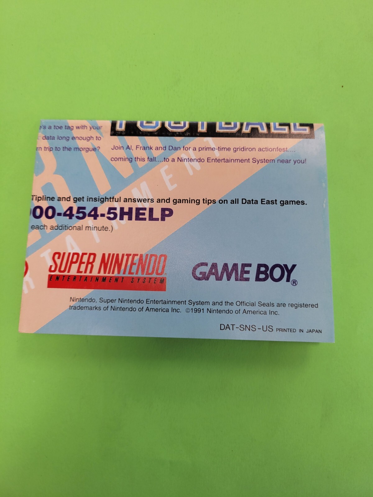 Super Nintendo Advertisement DAT-SNS-US "Game On"